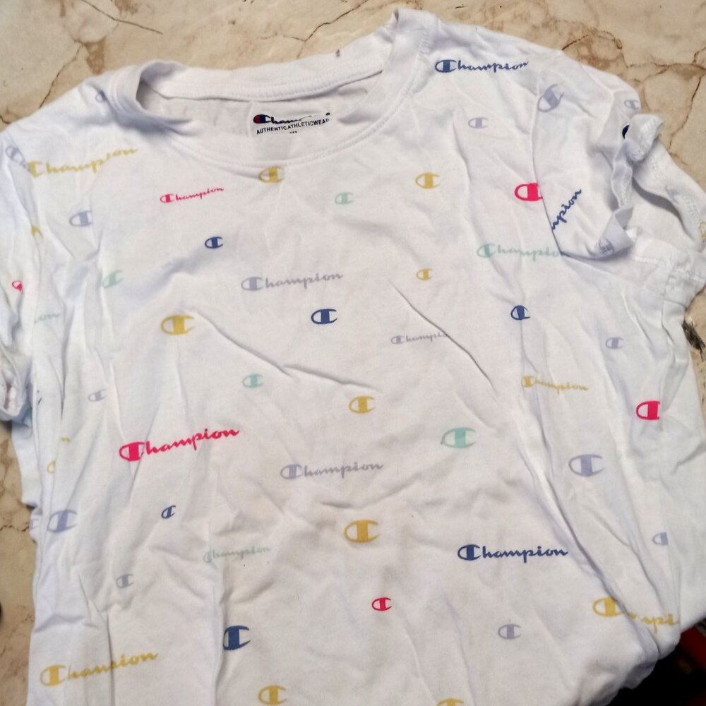 Champion Girl's Script Graphic Short Sleeve Crew T-Shirt